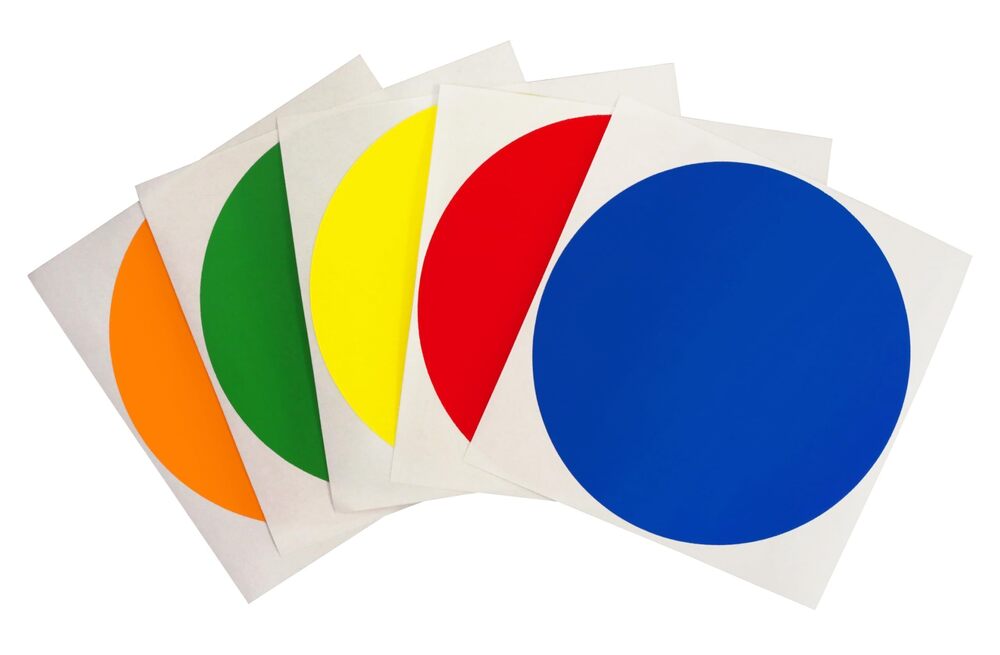 5888 4 Inch Round Color Coding Label Stickers, Semi-Gloss, Permanent, 100